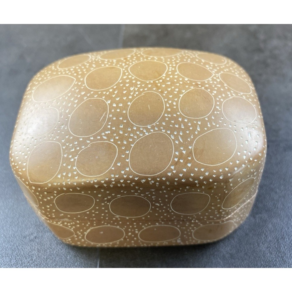 Soap Stone Keepsake Box/Trinket Hand Painted & Made in Kenya